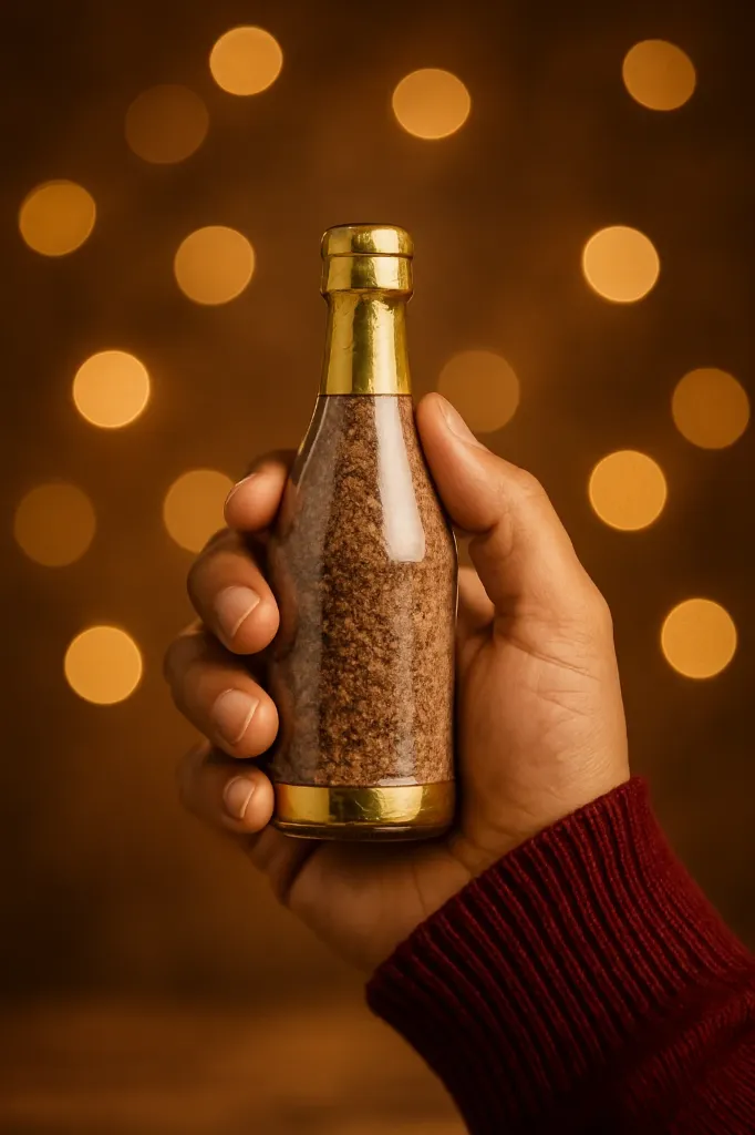 Hot Chocolate in Champagne Bottle