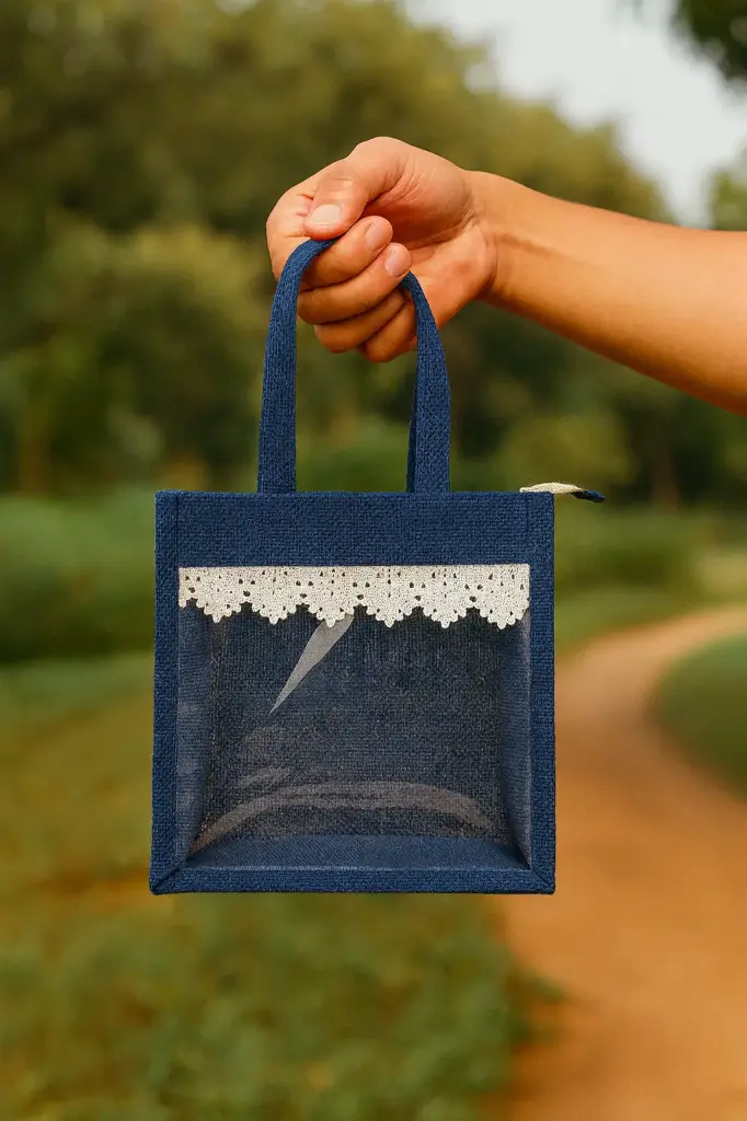 Sapphire Jute Window Bag 