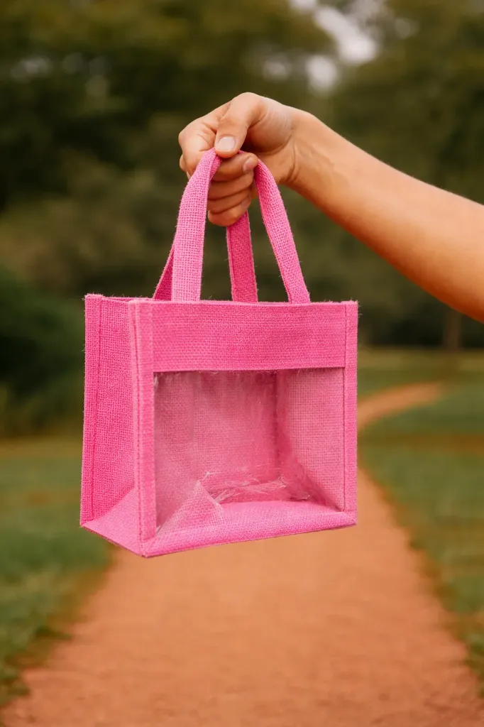 Vibrant Jute Window Bag
