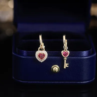Heart Lock & Key Earrings