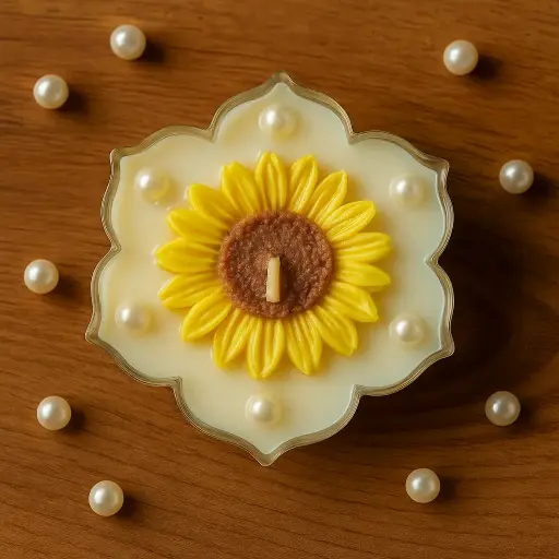 Sunflower Urli Diya Candle