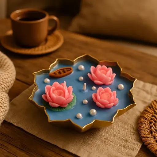 Lotus Pond Urli Diya Candle