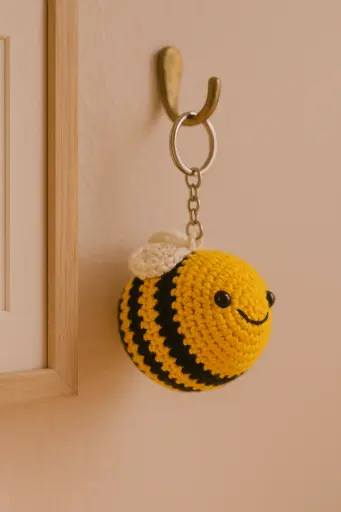 Bee Crochet Keychain